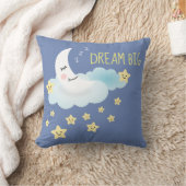 Moon and Stars Dream Big Illustration Blue Kussen (Deken)