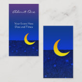 Moon and Stars Event Ticket Visitekaartje (Voorkant / Achterkant)