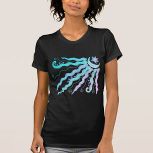 Moon and Stars Funky Abstracte draagbare kunst T-shirt
