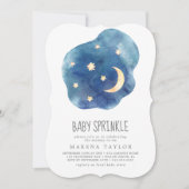 Moon and Stars Girl Baby Sprinkle Invitation Kaart (Voorkant)