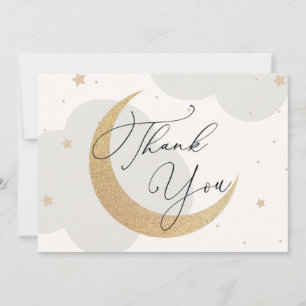 Moon and Stars Grey Baby shower Bedankt