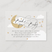 Moon and Stars Grey Book Request Baby shower Informatiekaartje (Voorkant)