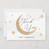 Moon and Stars Grey Clouds Baby shower Bedankt (Voorkant)