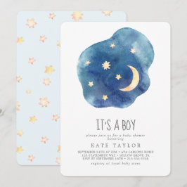 Moon and Stars Het is een jongen Baby shower Kaart