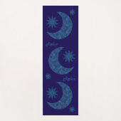 Moon and stars in a blue glitter look - Relax!  Yogamat (Voorkant)