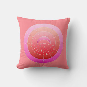 Moon and Stars Mandala - Coral Pink en Orchid Kussen