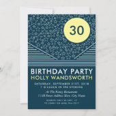 Moon and Stars, Modern Birthday Party Kaart (Voorkant)