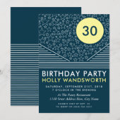 Moon and Stars, Modern Birthday Party Kaart (Voorkant / Achterkant)