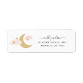Moon and Stars Modern Script Gold en Roze Label (Voorkant)