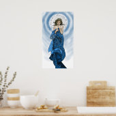 Moon and Stars Mucha redo Poster (Keuken)