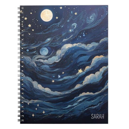 Moon and Stars Night Journal Spiral Photo Notitieb Notitieboek (Voorkant)