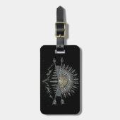 Moon and Stars Night Sky Mountain Range Mandala Bagagelabel (Voorkant verticaal)