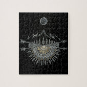 Moon and Stars Night Sky Mountain Range Mandala Legpuzzel (Verticaal)
