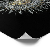 Moon and Stars Night Sky Mountain Range Mandala Poster (Hoek)