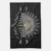 Moon and Stars Night Sky Mountain Range Mandala Theedoek (Verticaal)