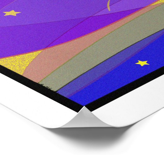 Moon and Stars Night Swimmer Poster (Hoek)