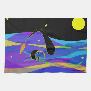 Moon and Stars Night Swimmer Theedoek