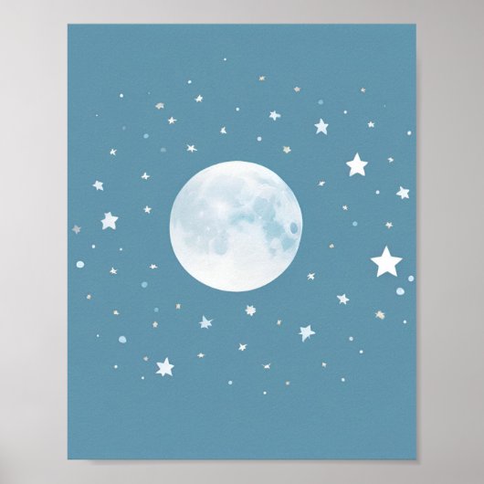 Moon and Stars Nursery Decor Poster (Voorkant)