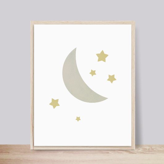 Moon and Stars Nursery Poster