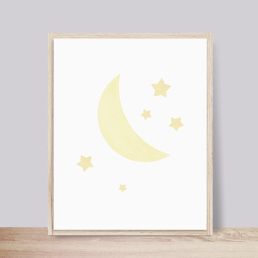 Moon and Stars Nursery Poster