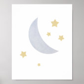 Moon and Stars Nursery Poster (Voorkant)