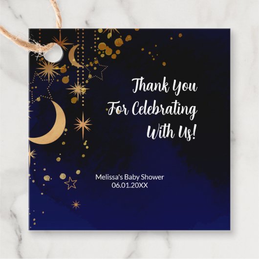 Moon and Stars Party Favor Labels (Voorkant)