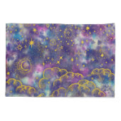 "Moon and Stars" Pillow Hoesje (Gold-Etc) Kussensloop (Achterkant)