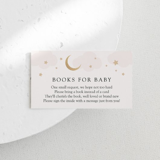 Moon and Stars Pink Books voor Baby insert kaart