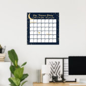 Moon and Stars Raad Baby's vervaldatum Poster (Thuiskantoor)