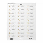 Moon and Stars Return Address Etiket (Full Sheet)