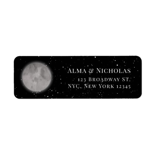 Moon and Stars Return Address Label (Voorkant)