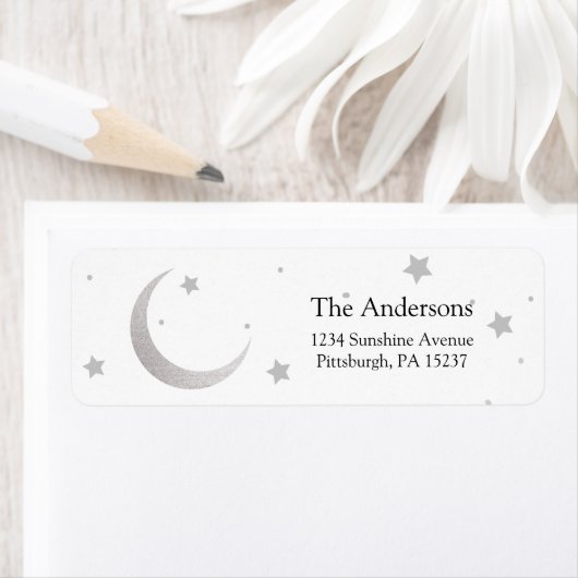 Moon and Stars Return Address Label (Insitu)