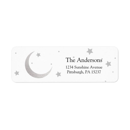 Moon and Stars Return Address Label (Voorkant)