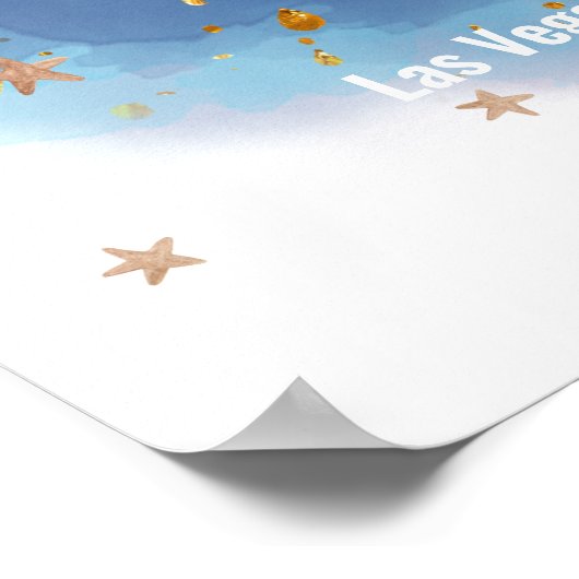 Moon And Stars Royal Blue Gold Welcome Sign Poster (Hoek)