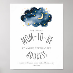 Moon and Stars Shower Adres en envelopteken Poster