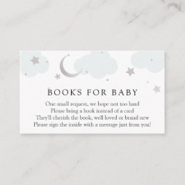 Moon and Stars Silver Books for Baby insert card Informatiekaartje