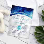 Moon and Stars Space Countdown Baby shower Kaart
