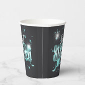 Moon and Stars Sweet 16 Blauwgroen/Blk ID788 Papieren Bekers (Rechts)