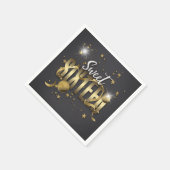 Moon and Stars Sweet 16 Gold/Blk ID788 Servet (Hoek)