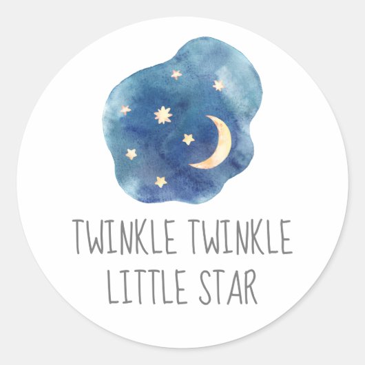 Moon and Stars Twinkle Twinkle Little Star Sticker (Voorkant)