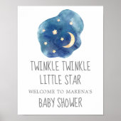 Moon and Stars Twinkle Twinkle Little Star Welcome Poster (Voorkant)