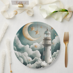 Moon and Stars Vuurtoren Papieren Borden Bordje