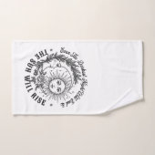 Moon and Sun Face Line Art T-shirt – hemelse rook Handdoek (Handdoek)
