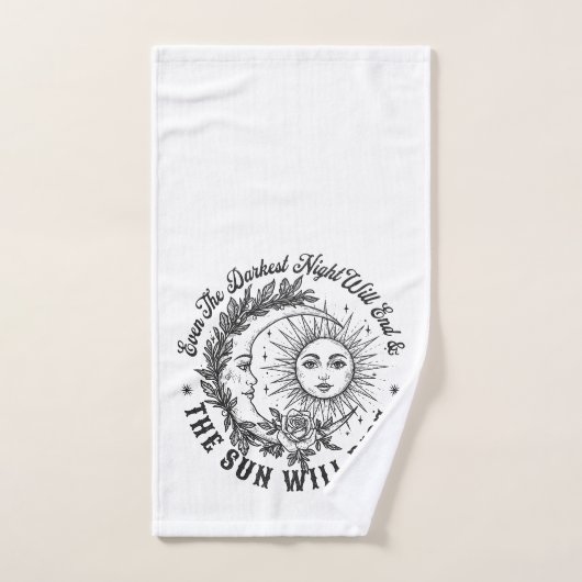 Moon and Sun Face Line Art T-shirt – hemelse rook Handdoek (Handdoek)