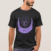 Moon and Third Eye New age Spiritueel Paars Yoga T-shirt (Voorkant)