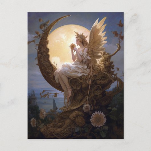 Moon Angel Fantasy Art Briefkaart (Voorkant)