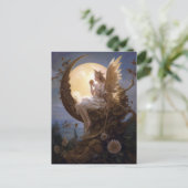 Moon Angel Fantasy Art Briefkaart (Staand voorkant)