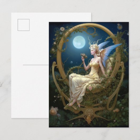 Moon Angel Fantasy Art Briefkaart (Voorkant / Achterkant)