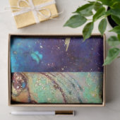 MOON ANGEL IN BLUE GOLD GEEL VLOEISTOFFEN TISSUEPAPIER (Geschenk)