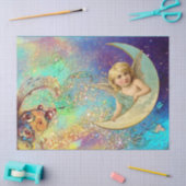 MOON ANGEL IN BLUE GOLD GEEL VLOEISTOFFEN TISSUEPAPIER (Craft)